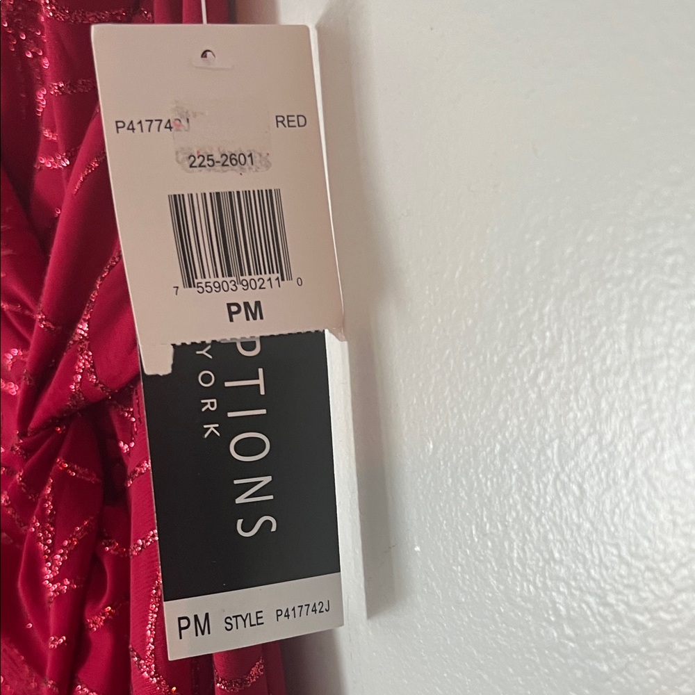 Perceptions Red Asymmetrical Wrap Dress - Picture 5 of 11